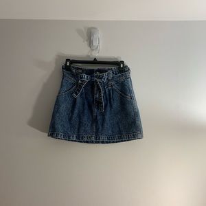 Abercrombie & Fitch Mini Jean Skirt with Tie Belt